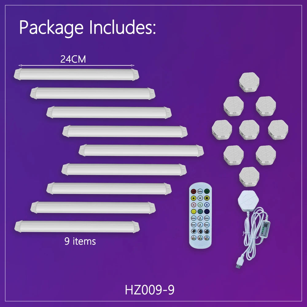 RGB Splicing Wall Light — DIY Modular LED Panels with Voice Control for Gaming Room & Bedroom Decor