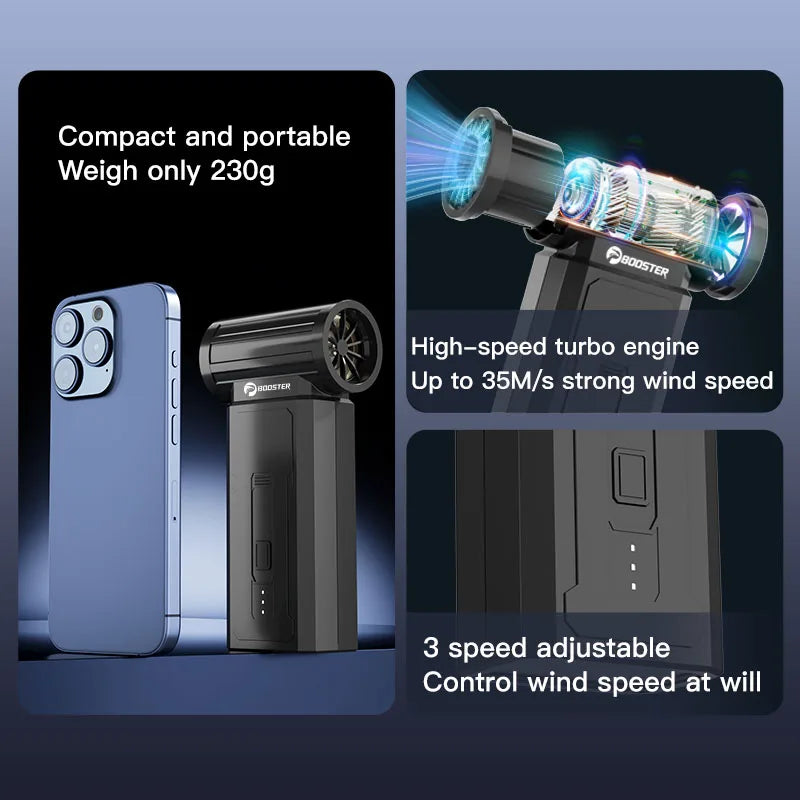 Booster Jetfan W01 Power Air Blower Portable Cordless Computer Keyboard Cleaner 100000RPM Brushless Strong Turbo Fan Air Duster