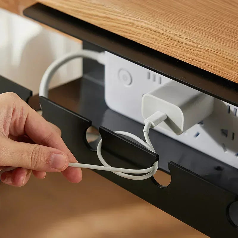 Under Desk Cable Management Cable Tray under Desk with Clamp Power Strip Cord Holder No Drilling Sturdy Spacious Supplies