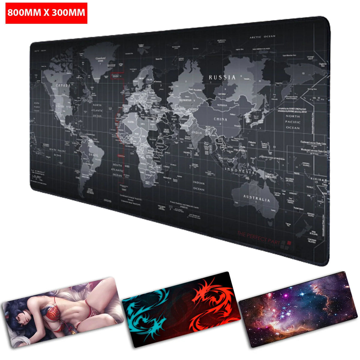 Extended Gaming Mouse Pad — Printed Large Desk Mat (800×300mm)