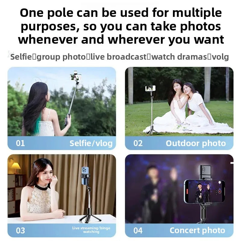 Selfie Stick for Mobile Selfie Tripod Stick Insta360 Smartphone Tripod Foldable Selfie Stick Tripod for Phone Holder Bluetooth