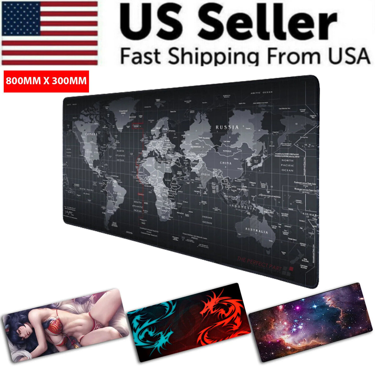 Extended Gaming Mouse Pad — Printed Large Desk Mat (800×300mm)