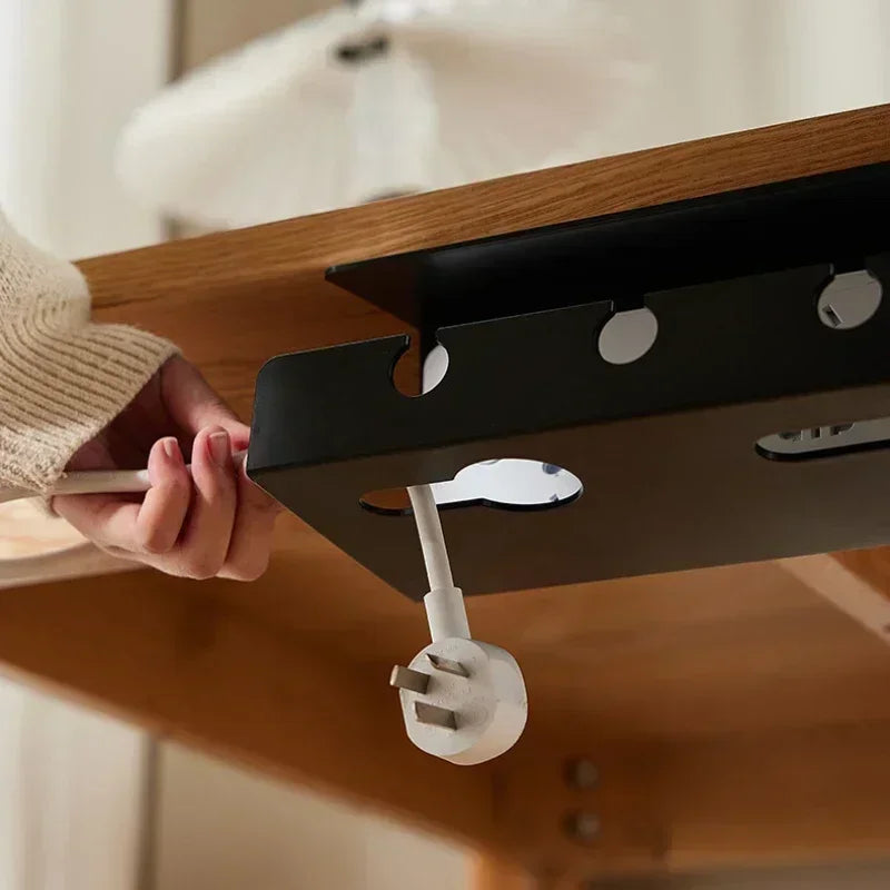 Under Desk Cable Management Cable Tray under Desk with Clamp Power Strip Cord Holder No Drilling Sturdy Spacious Supplies