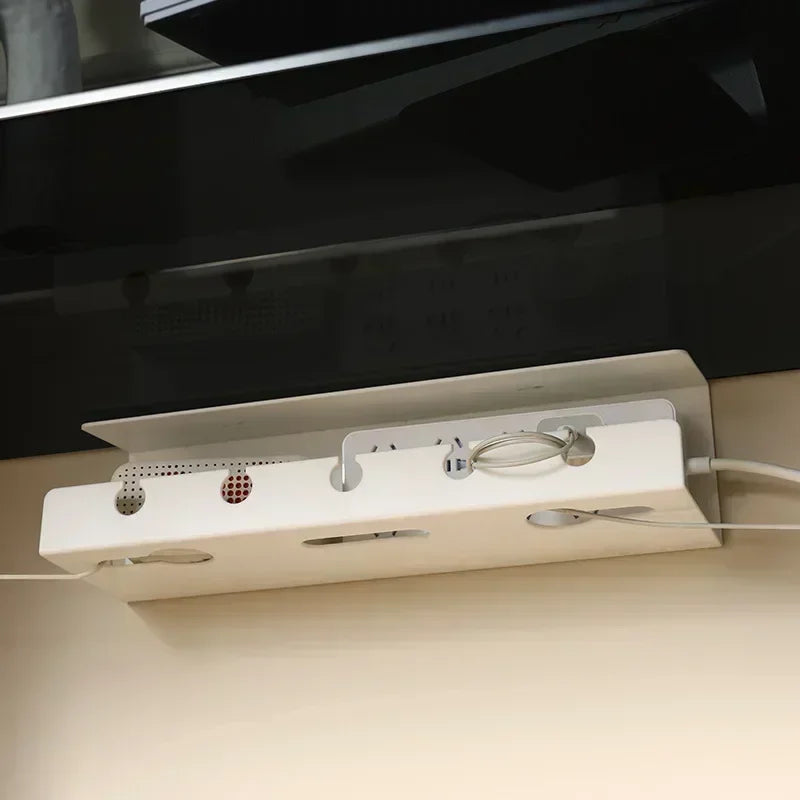 Under Desk Cable Management Cable Tray under Desk with Clamp Power Strip Cord Holder No Drilling Sturdy Spacious Supplies