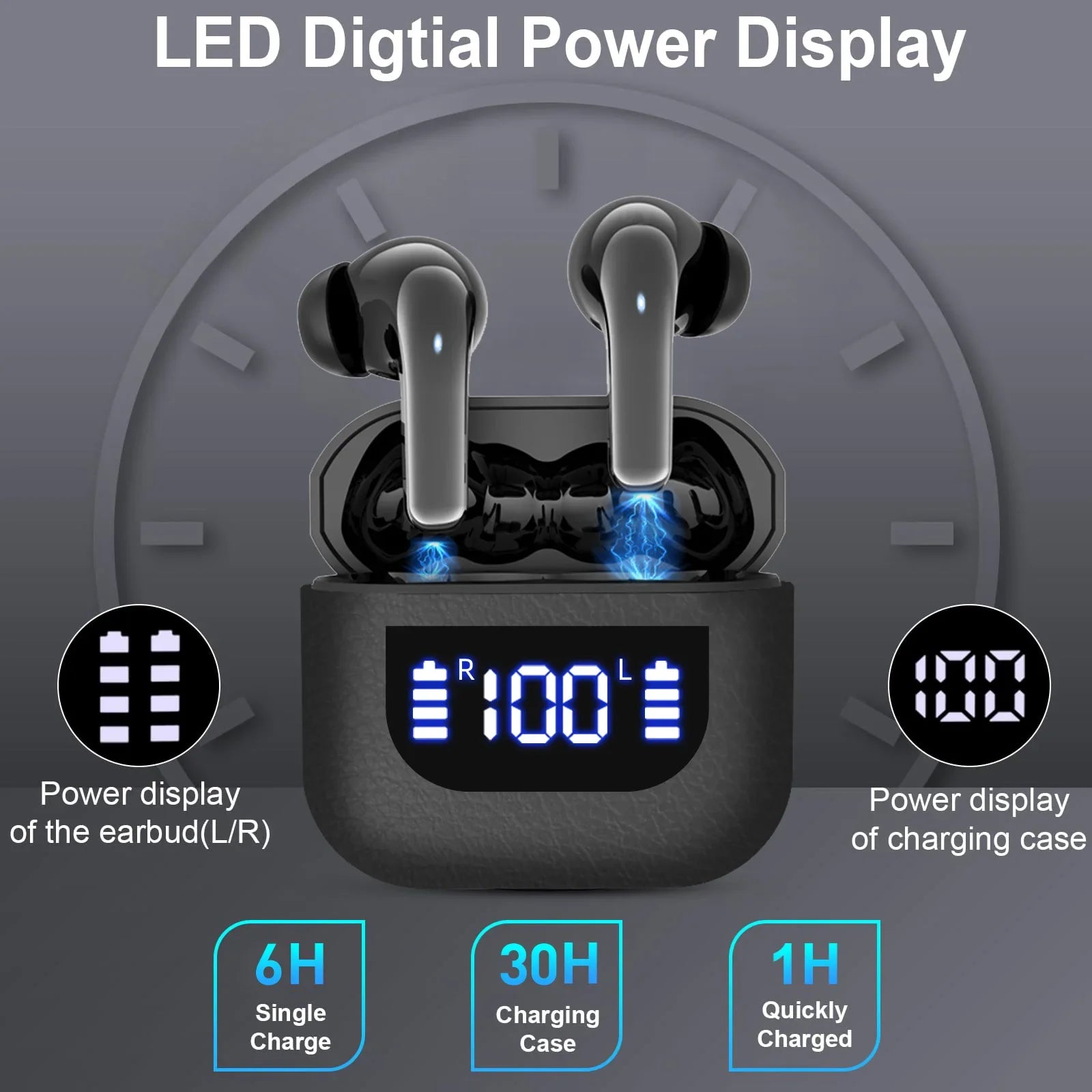 K07 Wireless Earphones Bluetooth Active Noice Cancellation Wireless Earbuds Bluetooth 5.3 Headphones TWS with LED Display