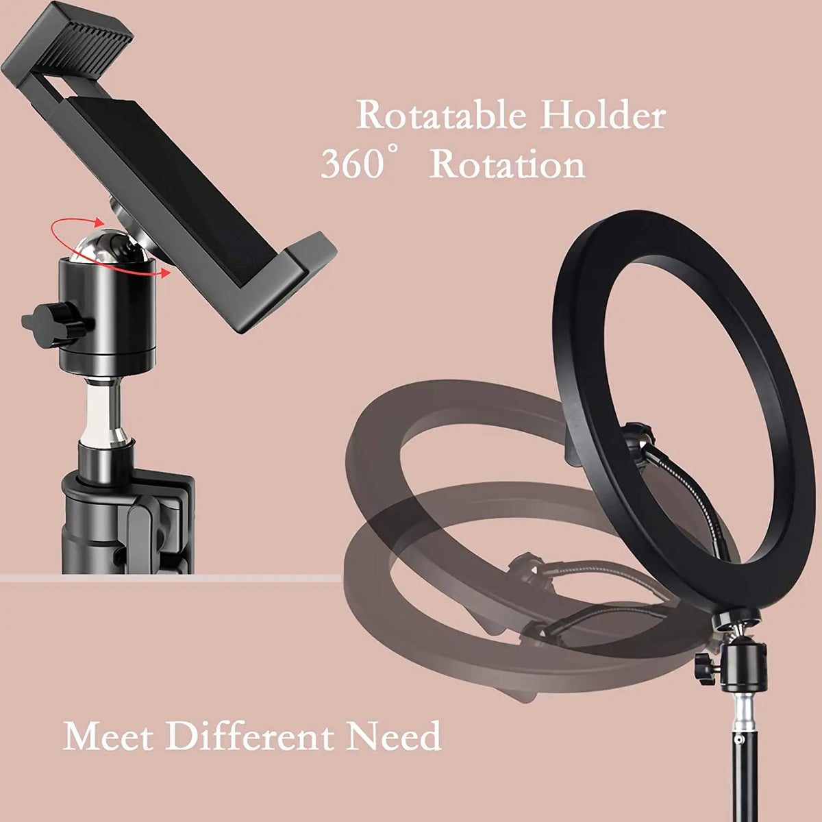 LED Selfie Ring Light Kit — USB Ring Lamp with Tripod & Remote for Video / Livestream