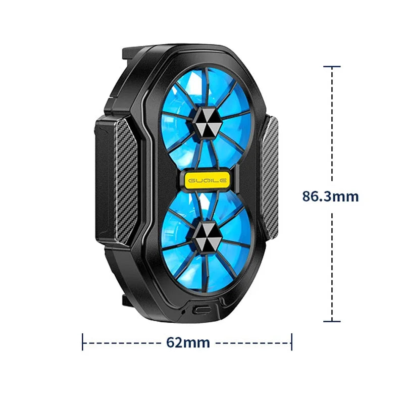 Dual-Fan Phone Cooler — Rechargeable USB Radiator Clip-On Mobile Cooling Fan