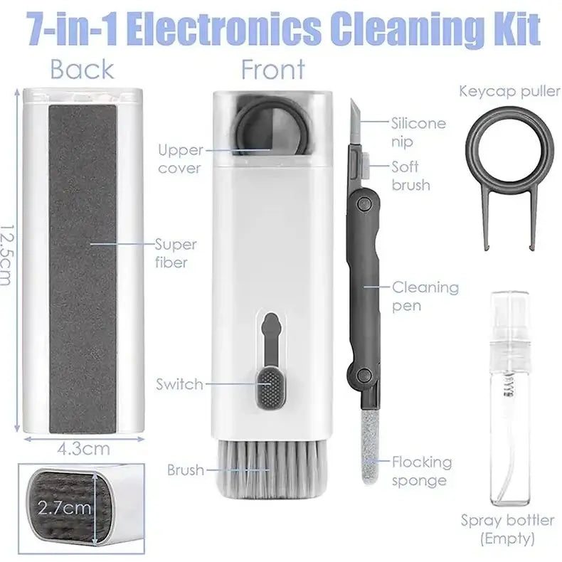 7-in-1 Keyboard & Earphone Cleaning Kit — Brush, Keycap Puller & Cleaning Pen