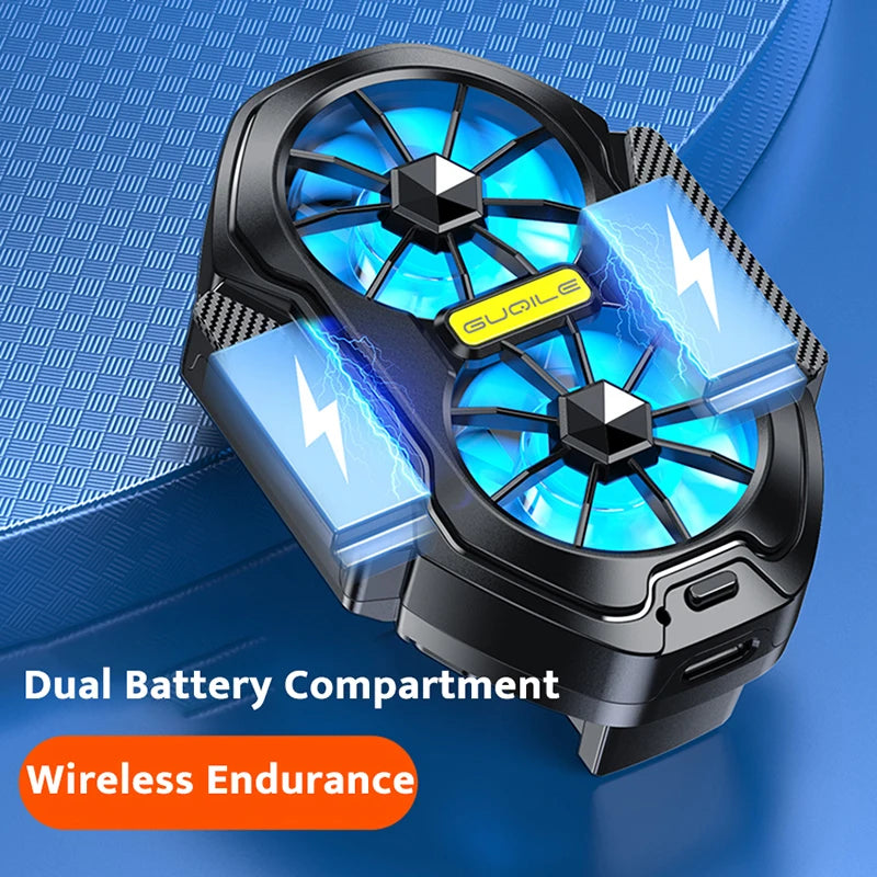 Dual-Fan Phone Cooler — Rechargeable USB Radiator Clip-On Mobile Cooling Fan