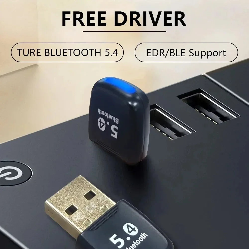 USB Bluetooth 5.4 Adapter Dongle — Wireless Receiver for PC / Laptop