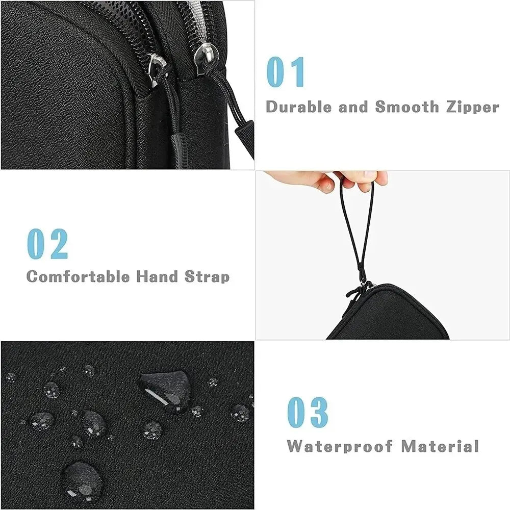Travel Cable Organizer Pouch — Waterproof Double-Layer Storage Bag