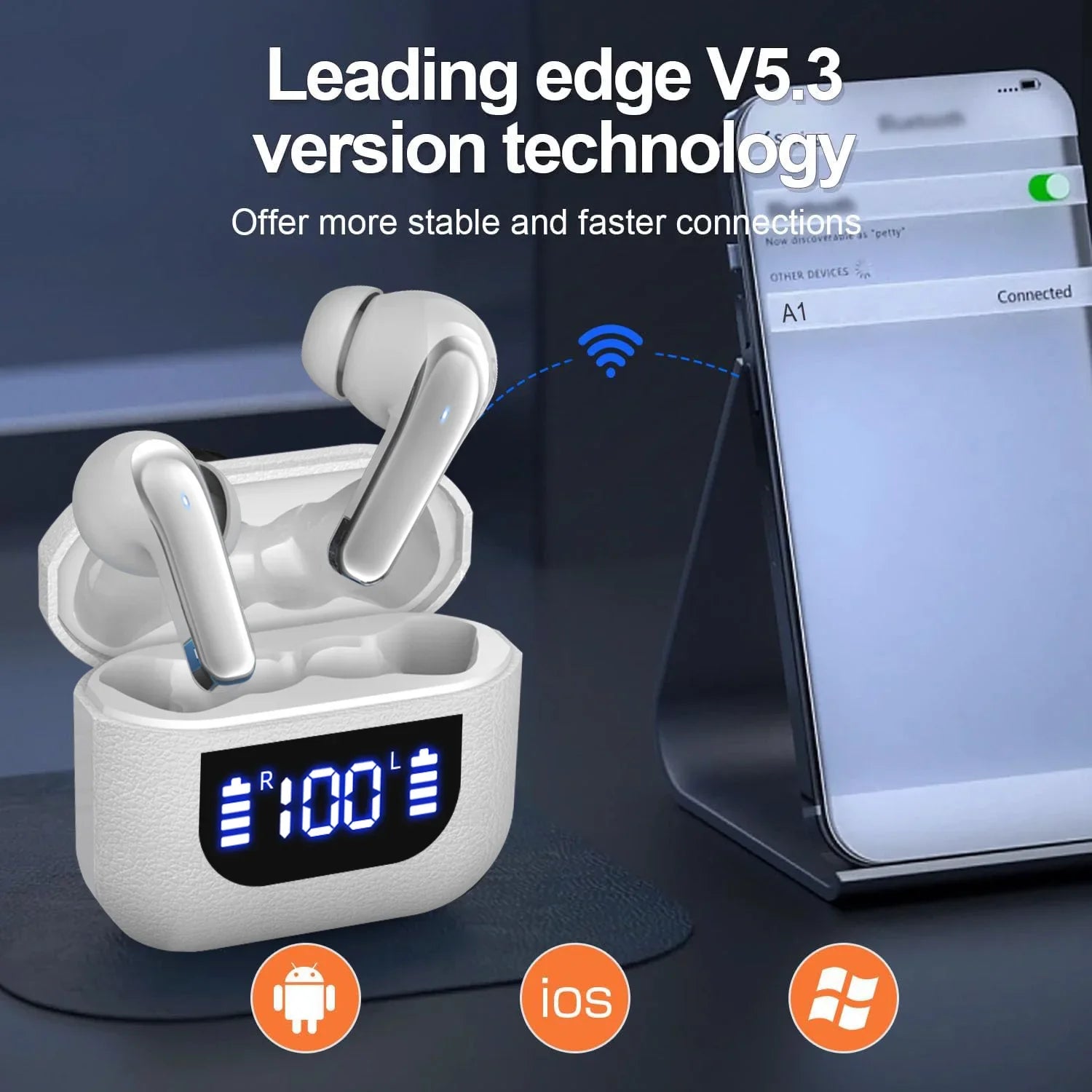 K07 Wireless Earphones Bluetooth Active Noice Cancellation Wireless Earbuds Bluetooth 5.3 Headphones TWS with LED Display