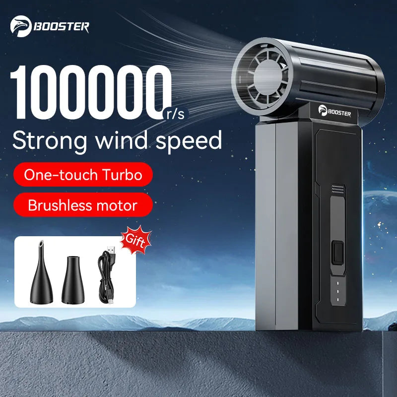 Booster Jetfan W01 Power Air Blower Portable Cordless Computer Keyboard Cleaner 100000RPM Brushless Strong Turbo Fan Air Duster