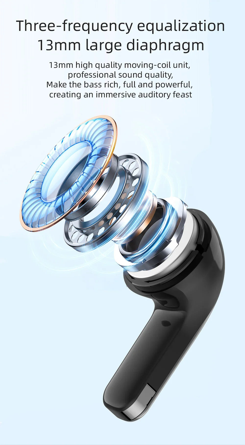 K07 Wireless Earphones Bluetooth Active Noice Cancellation Wireless Earbuds Bluetooth 5.3 Headphones TWS with LED Display